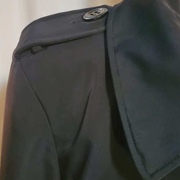 Calvin Klein Classic Black Double-Breasted Trench Coat - Picture 3 of 15